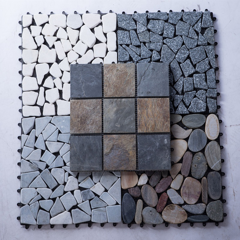 ง่ายต่อการติดตั้ง DIY Interlocking Stone Deck Tiles Garden Decor